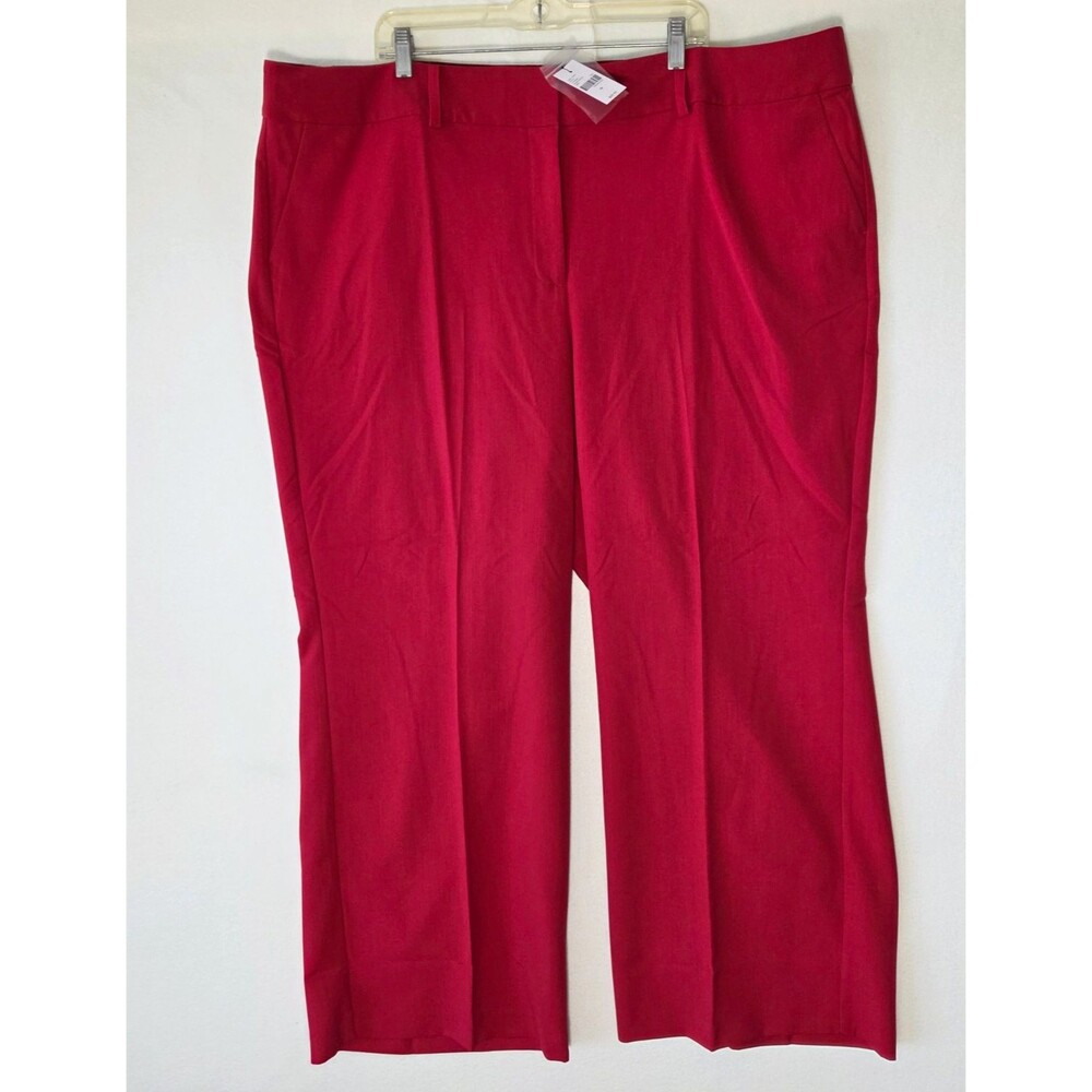 Lane Bryant Womens Red Dress Pants Straight Leg Mid Rise Size 26 Statement Siren